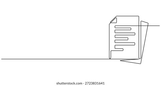 Zwischenablage mit Checklisten-Symbol durchgehende einzeilige Zeichnung der Kontur, Vektorgrafik, Eine durchgehende Linie, Vektorgrafik eines Ordners. Hintergrundsymbol für Gliederungsdokumente. Sparen von Wertpapieren Vektor .