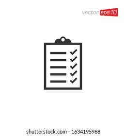 Clipboard Checklist Icon Design Vector