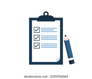 Clipboard with checklist icon a flat