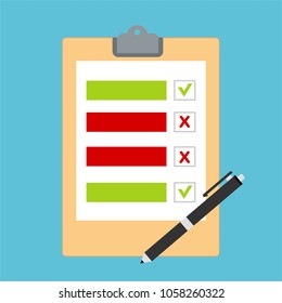 Clipboard with checklist icon. Flat illustration of clipboard with checklist icon for web