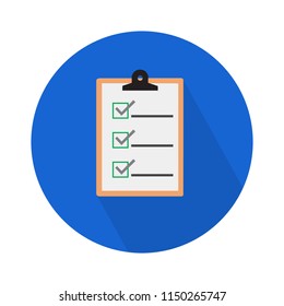 Clipboard with checklist icon. Flat illustration of clipboard with checklist icon for web