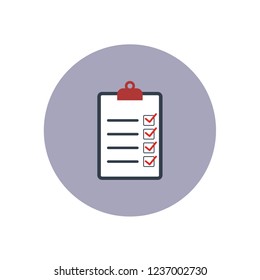 Clipboard with checklist icon. Flat illustration of clipboard with checklist icon for web