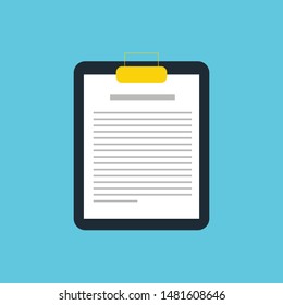 Clipboard with checklist icon. Flat illustration of clipboard