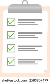 Clipboard with Checklist icon. Flat illustration of Clipboard with Checklist icon for web on White Background.