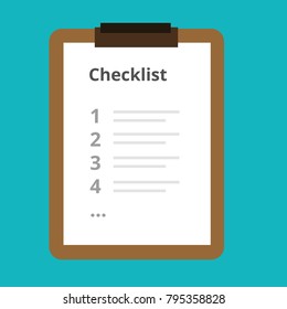 Clipboard with checklist icon. Flat illustration of clipboard with checklist icon