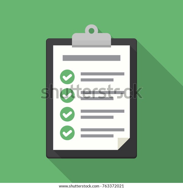 Clipboard with checklist icon. Flat
illustration of clipboard with checklist icon for
web