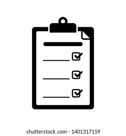 Clipboard with checklist icon. Flat style design of clipboard with checklist icon suitable for web isolated on white background