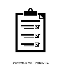 Clipboard with checklist icon. Flat style design of clipboard with checklist icon suitable for web isolated on white background