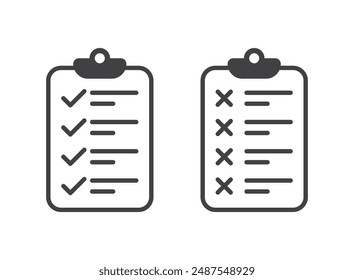 Clipboard with checklist icon in flat style. Planning and organization of work vector illustration on isolated background. Document sign business concept.