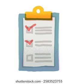 Clipboard with checklist icon in flat style. Planning and organization of work vector illustration on isolated background. Document sign business concept.