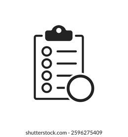Clipboard with checklist icon in flat style. Planning and organization of work vector illustration on isolated background. Document sign business concept.
