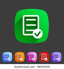 clipboard checklist icon. flat web sign symbol. logo label set