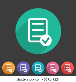 clipboard checklist icon. flat web sign symbol. logo label set