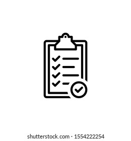 Clipboard or checklist icon isolated on white background