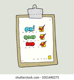 Clipboard with checklist icon on grey background. Flat style design for web. Vector illustration.