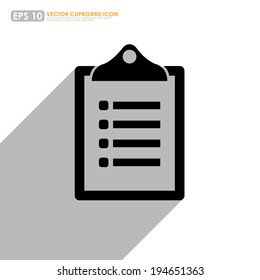 Clipboard or checklist icon on white background