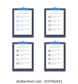 Clipboard with checklist icon on a white background