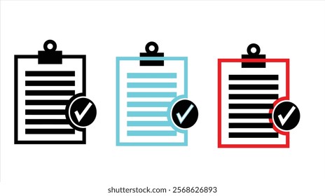 Clipboard with checklist icon on white background,  Clipboard icon. Checklist vector icon