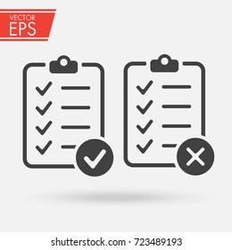 Clipboard with checklist icon. Paper clipboard document symbol. Note checklist vector illustration sign.