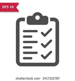 Clipboard - Checklist Icon. Professional, pixel perfect icon, EPS 10 format.