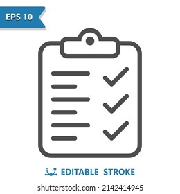 Clipboard - Checklist Icon. Professional, pixel perfect icon, EPS 10 format.