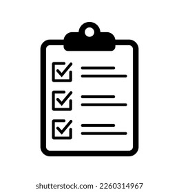 Clipboard and checklist icon. Project management, questionnaire icon. To do list vector icon for web site and app design.