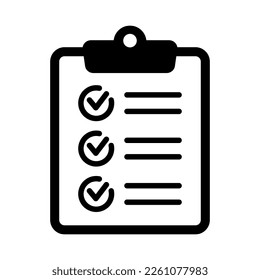 Clipboard and checklist icon. Project management, questionnaire icon. To do list vector icon for web site and app design.