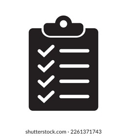 Clipboard and checklist icon. Project management, questionnaire icon. To do list vector icon for web site and app design.