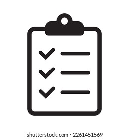 Clipboard and checklist icon. Project management, questionnaire icon. To do list vector icon for web site and app design.