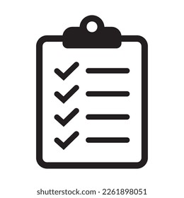 Clipboard and checklist icon. Project management, questionnaire icon. To do list vector icon for web site and app design.