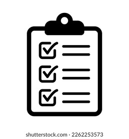 Clipboard and checklist icon. Project management, questionnaire icon. To do list vector icon for web site and app design.