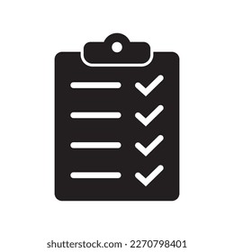 Clipboard and checklist icon. Project management, questionnaire icon. To do list vector icon for web site and app design.