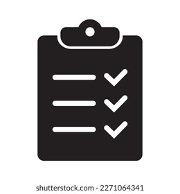 Clipboard and checklist icon. Project management, questionnaire icon. To do list vector icon for web site and app design.