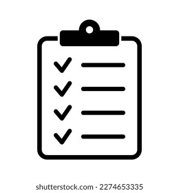 Clipboard and checklist icon. Project management, questionnaire icon. To do list vector icon for web site and app design.