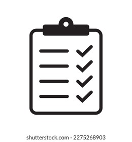 Clipboard and checklist icon. Project management, questionnaire icon. To do list vector icon for web site and app design.