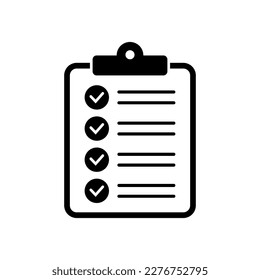 Clipboard and checklist icon. Project management, questionnaire icon. To do list vector icon for web site and app design.