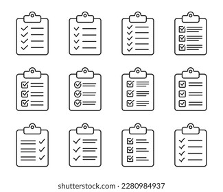 Clipboard and checklist icon. Project management, questionnaire line icon. To do list vector icon for web site and app design.