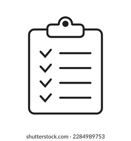 Clipboard and checklist icon. Project management, questionnaire line icon. To do list vector icon for web site and app design.