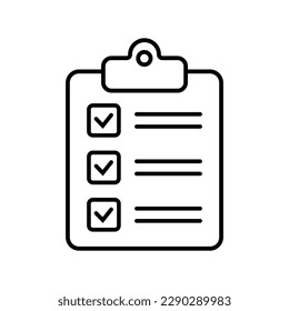 Clipboard and checklist icon. Project management, questionnaire line icon. To do list vector icon for web site and app design.