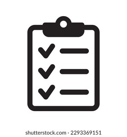 Clipboard and checklist icon. Project management, questionnaire line icon. To do list vector icon for web site and app design.