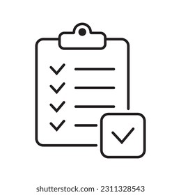 Clipboard and checklist icon. Project management, questionnaire icon. To do list vector icon for web site and app design.