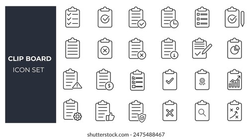 Clipboard and checklist icon set