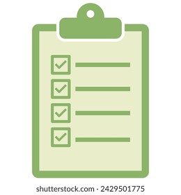 Clipboard with checklist icon. Survey form and questionnaire paper for collecting data.