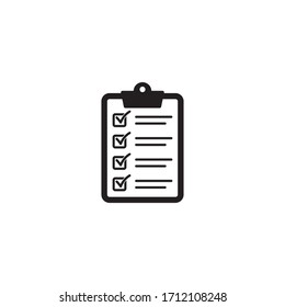 Clipboard with checklist icon, symbol for web site and app design. Vector illstration.