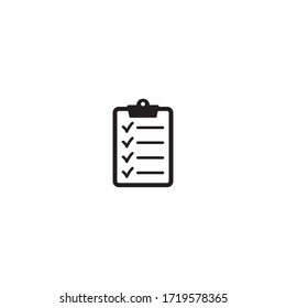 Clipboard with checklist icon, symbol for web site and app design.