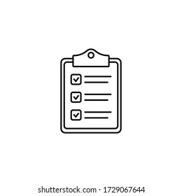 Clipboard with checklist icon, symbol for web site and app design. Vector illstration.