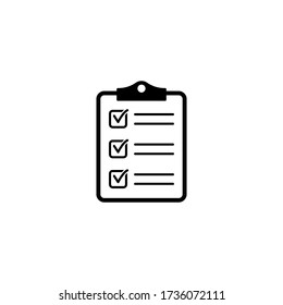 Clipboard with checklist icon, symbol for web site and app design. Vector illstration.