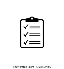 Clipboard with checklist icon, symbol for web site and app design. Vector illstration.
