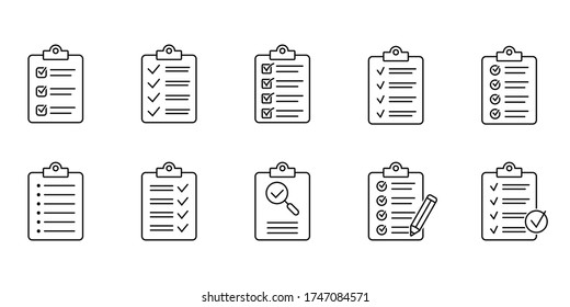 Clipboard with checklist icon, symbol for web site and app design. Vector illstration.