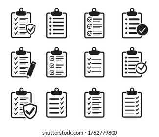 Clipboard with checklist icon, symbol for web site and app design. Vector illstration.